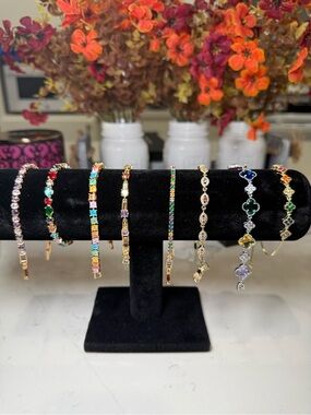 Multicolor Gemstone Tennis Bracelet - Women's Jewelry